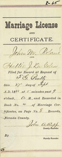 Click to see DR 6 R-65 of Marriage Certificates (DR 6 R)