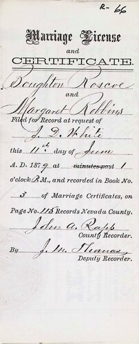 Click to see DR 6 R-66 of Marriage Certificates (DR 6 R)