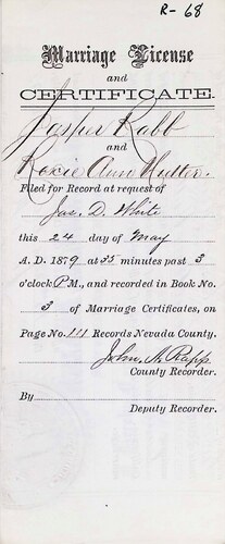 Click to see DR 6 R-68 of Marriage Certificates (DR 6 R)