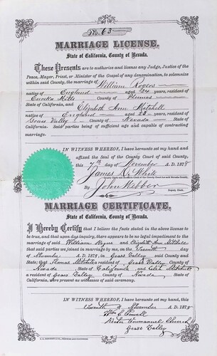 Click to see DR 6 R-73 of Marriage Certificates (DR 6 R)