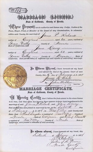 Click to see DR 6 R-74 of Marriage Certificates (DR 6 R)