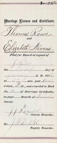 Click to see DR 6 R-75 of Marriage Certificates (DR 6 R)
