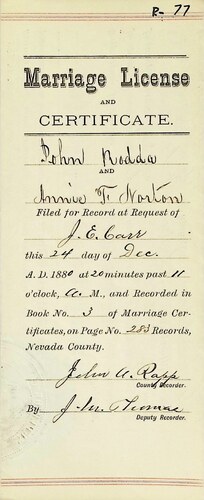 Click to see DR 6 R-77 of Marriage Certificates (DR 6 R)