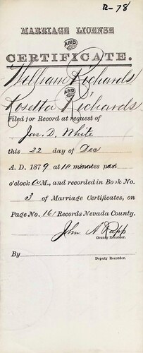 Click to see DR 6 R-78 of Marriage Certificates (DR 6 R)