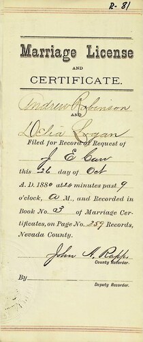 Click to see DR 6 R-81 of Marriage Certificates (DR 6 R)
