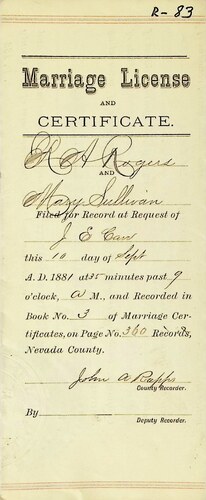 Click to see DR 6 R-83 of Marriage Certificates (DR 6 R)
