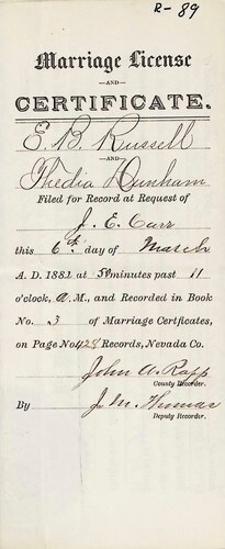Click to see DR 6 R-89 of Marriage Certificates (DR 6 R)