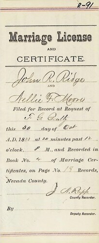 Click to see DR 6 R-91 of Marriage Certificates (DR 6 R)