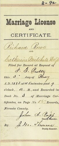 Click to see DR 6 R-92 of Marriage Certificates (DR 6 R)