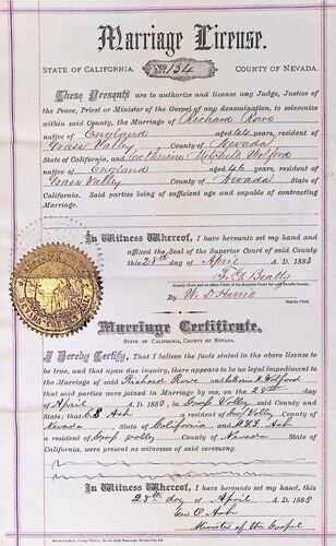 Click to see DR 6 R-92 of Marriage Certificates (DR 6 R)