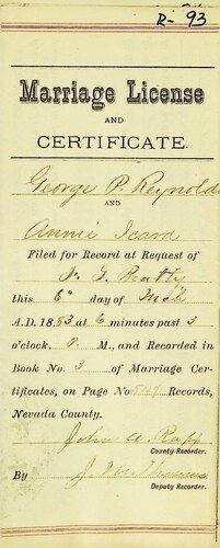Click to see DR 6 R-93 of Marriage Certificates (DR 6 R)