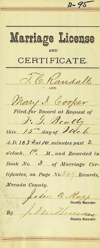 Click to see DR 6 R-95 of Marriage Certificates (DR 6 R)