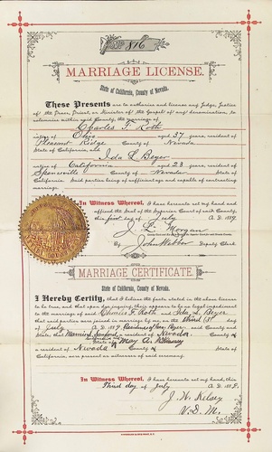 Click to see DR 6 R-97 of Marriage Certificates (DR 6 R)