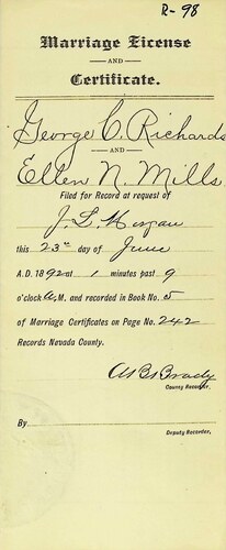 Click to see DR 6 R-98 of Marriage Certificates (DR 6 R)