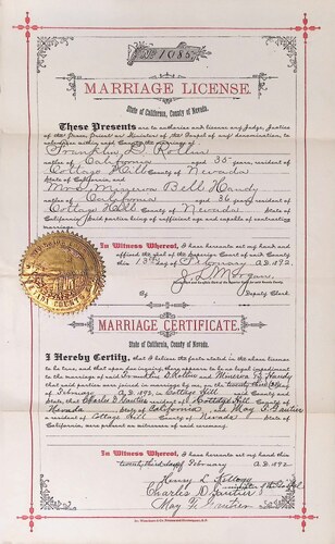 Click to see DR 6 R-99 of Marriage Certificates (DR 6 R)