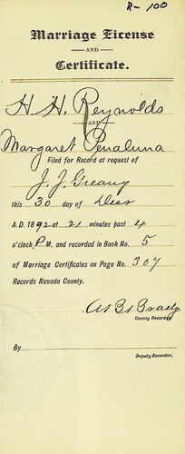 Click to see DR 6 R-100 of Marriage Certificates (DR 6 R)