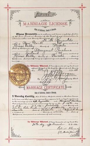 Click to see DR 6 R-100 of Marriage Certificates (DR 6 R)