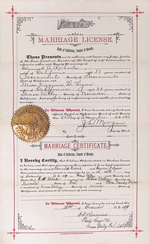 Click to see DR 6 R-105 of Marriage Certificates (DR 6 R)