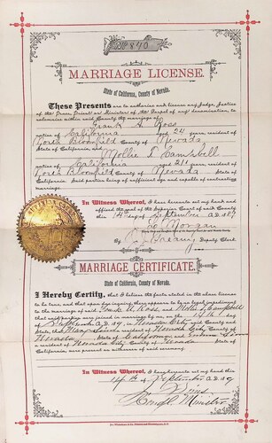 Click to see DR 6 R-106 of Marriage Certificates (DR 6 R)