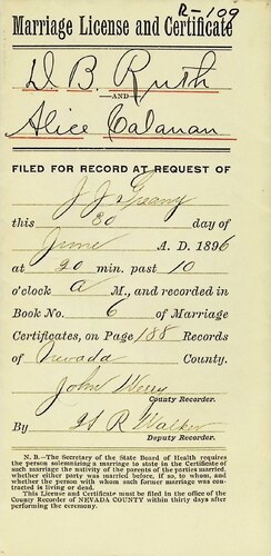 Click to see DR 6 R-109 of Marriage Certificates (DR 6 R)