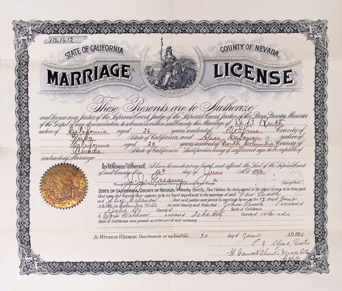 Click to see DR 6 R-109 of Marriage Certificates (DR 6 R)