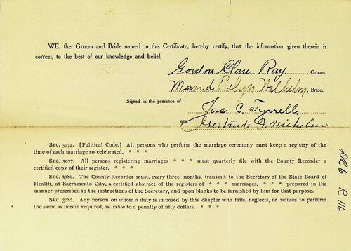 Click to see DR 6 R-116 of Marriage Certificates (DR 6 R)