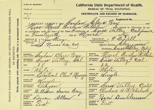 Click to see DR 6 R-116 of Marriage Certificates (DR 6 R)
