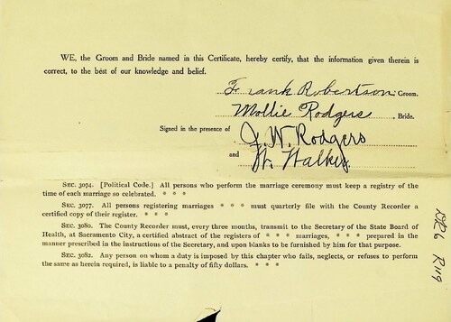 Click to see DR 6 R-119 of Marriage Certificates (DR 6 R)