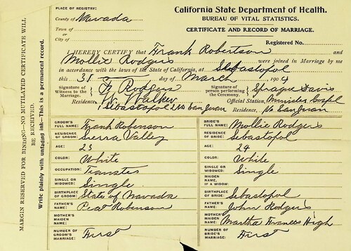 Click to see DR 6 R-119 of Marriage Certificates (DR 6 R)