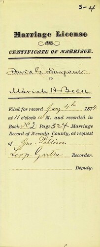 Click to see DR 6 S-4 of Marriage Certificates (DR 6 S)