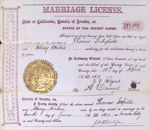 Click to see DR 6 S-9 of Marriage Certificates (DR 6 S)