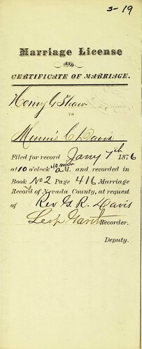 Click to see DR 6 S-19 of Marriage Certificates (DR 6 S)