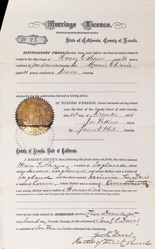 Click to see DR 6 S-19 of Marriage Certificates (DR 6 S)