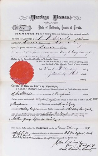 Click to see DR 6 S-22 of Marriage Certificates (DR 6 S)