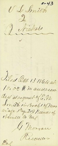 Click to see DR 6 S-43 of Marriage Certificates (DR 6 S)