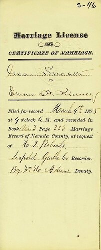 Click to see DR 6 S-46 of Marriage Certificates (DR 6 S)