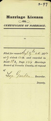 Click to see DR 6 S-47 of Marriage Certificates (DR 6 S)