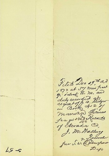 Click to see DR 6 S-57 of Marriage Certificates (DR 6 S)