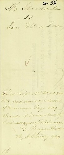 Click to see DR 6 S-58 of Marriage Certificates (DR 6 S)