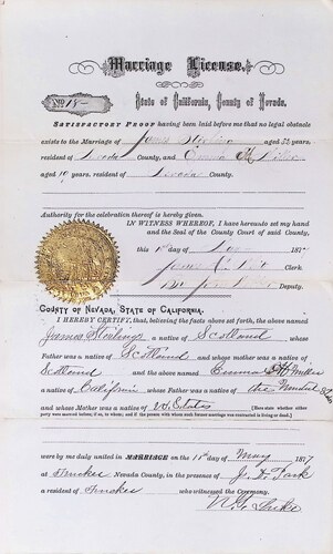 Click to see DR 6 S-64 of Marriage Certificates (DR 6 S)