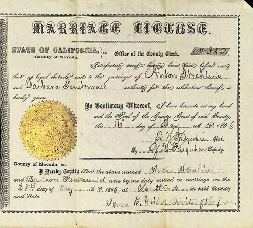 Click to see DR 6 S-66 of Marriage Certificates (DR 6 S)