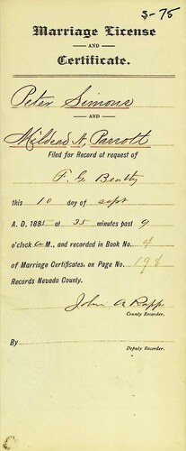 Click to see DR 6 S-75 of Marriage Certificates (DR 6 S)