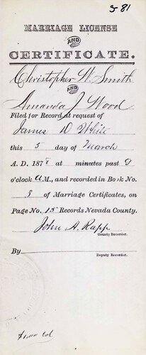 Click to see DR 6 S-81 of Marriage Certificates (DR 6 S)