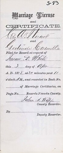 Click to see DR 6 S-83 of Marriage Certificates (DR 6 S)