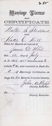 Click to see DR 6 S-85 of Marriage Certificates (DR 6 S)