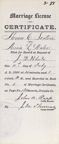 Click to see DR 6 S-88 of Marriage Certificates (DR 6 S)