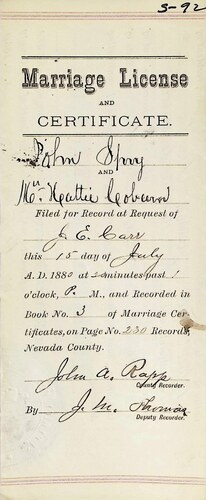 Click to see DR 6 S-92 of Marriage Certificates (DR 6 S)