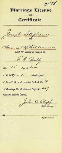 Click to see DR 6 S-98 of Marriage Certificates (DR 6 S)