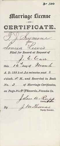 Click to see DR 6 S-100 of Marriage Certificates (DR 6 S)