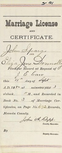 Click to see DR 6 S-101 of Marriage Certificates (DR 6 S)